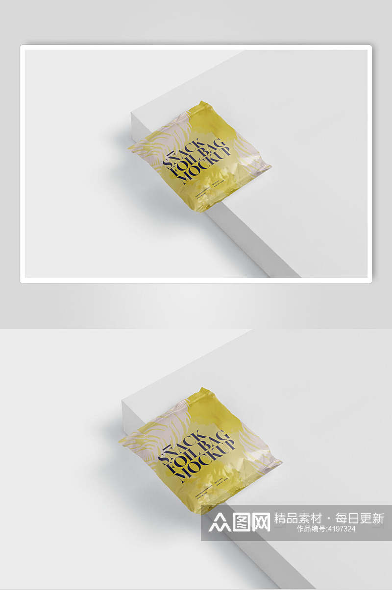 袋子黄黑创意大气零食包装展示样机素材