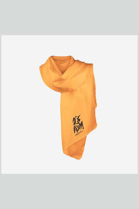 时尚围巾创意大气黄色复古国潮样机