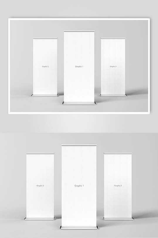 商务精简展架展示样机-众图网