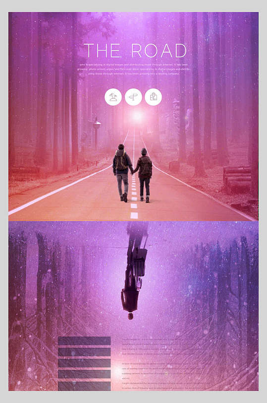 景观倒影太空星球海报