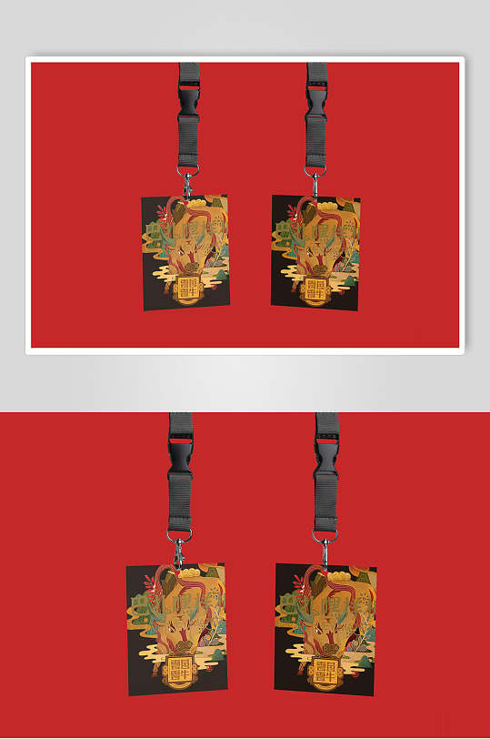 国潮风吊牌文创产品样机