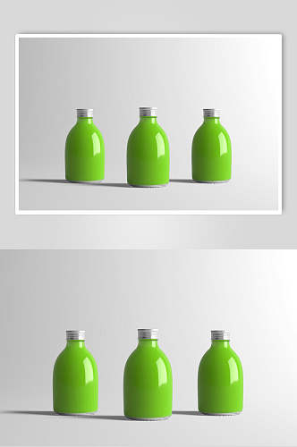 绿色果汁塑料盒子样机