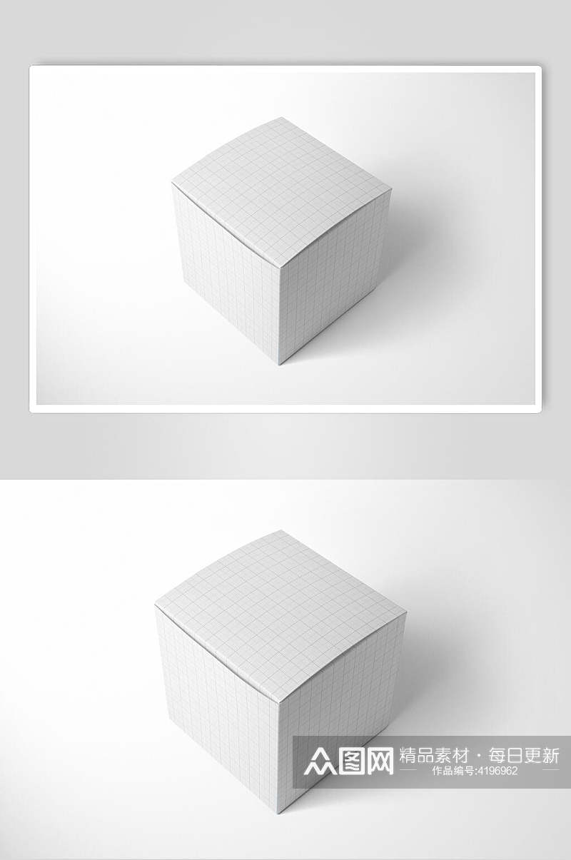 方形创意大气清新纸盒包装展示样机素材
