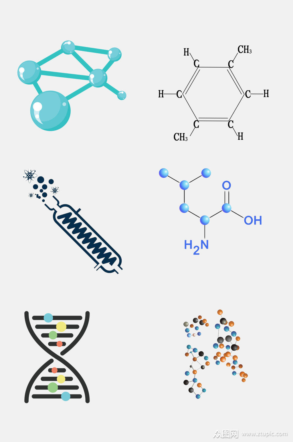 科学化学分子结构图案免抠素材素材