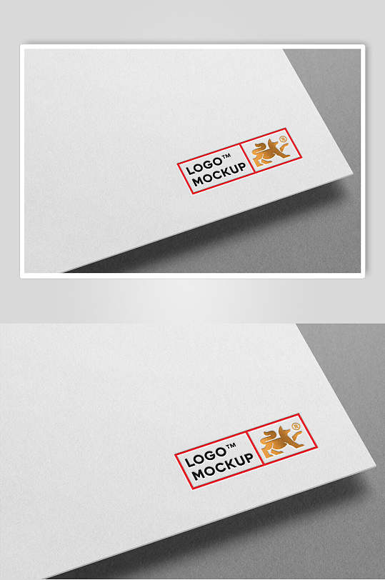 简约线条立体留白logo设计样机