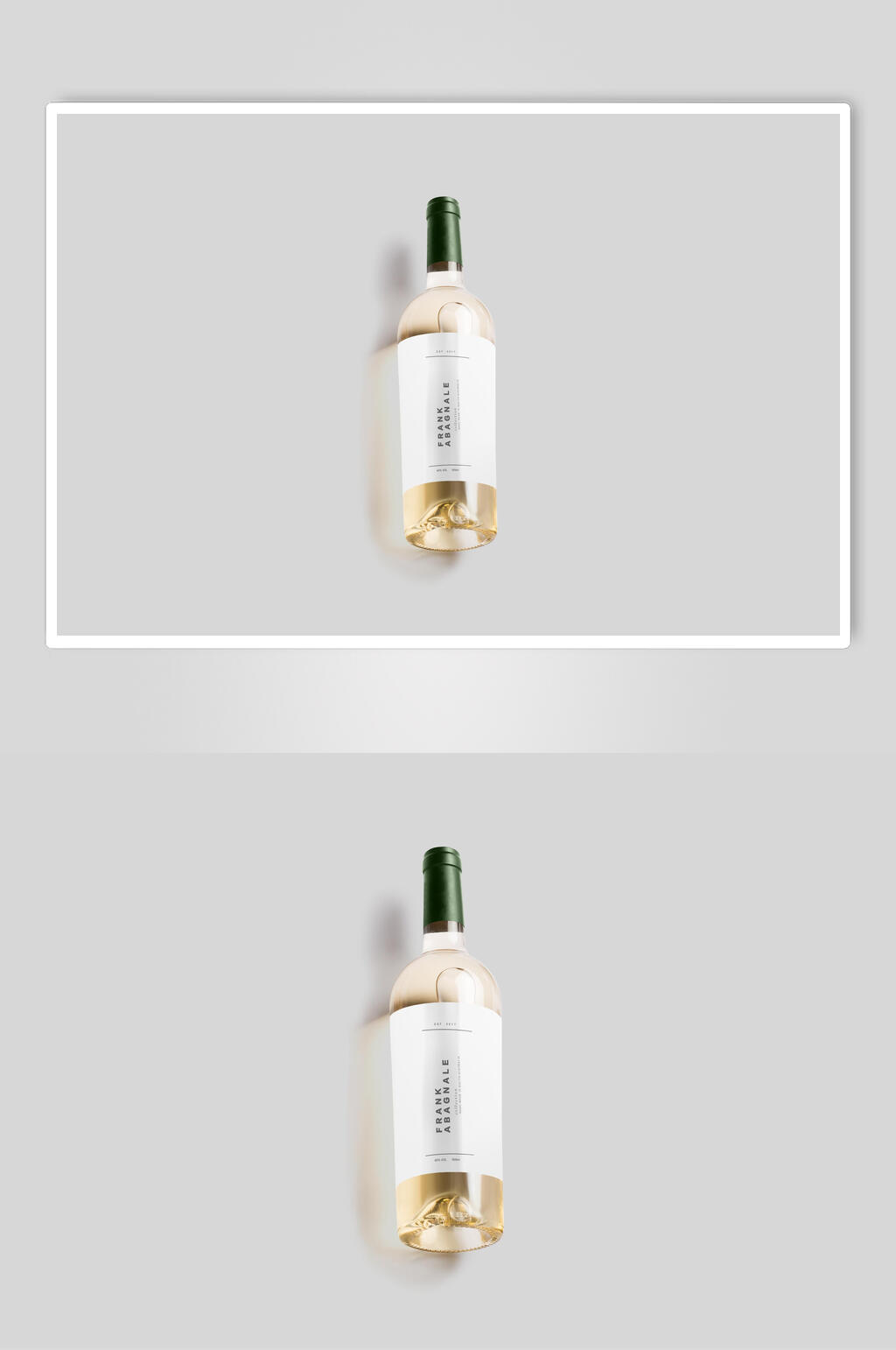 瓶子灰色创意红酒类包装展示样机素材