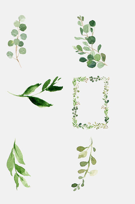 創(chuàng)意綠色手帳植物免摳素材