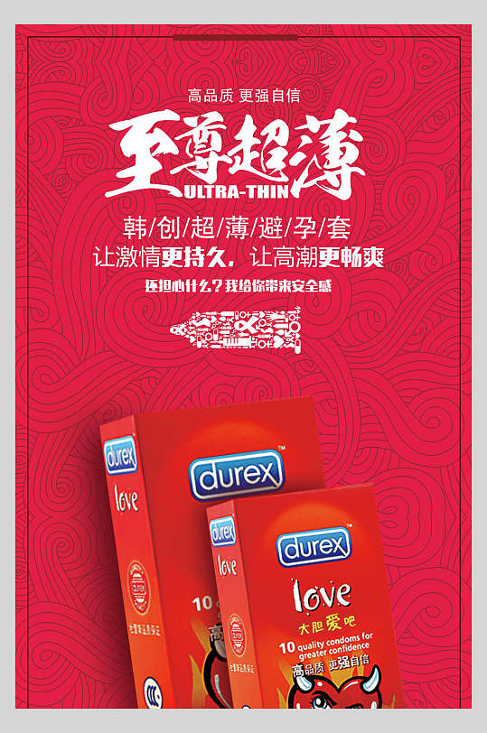 高品质至尊超薄成人用品宣传海报