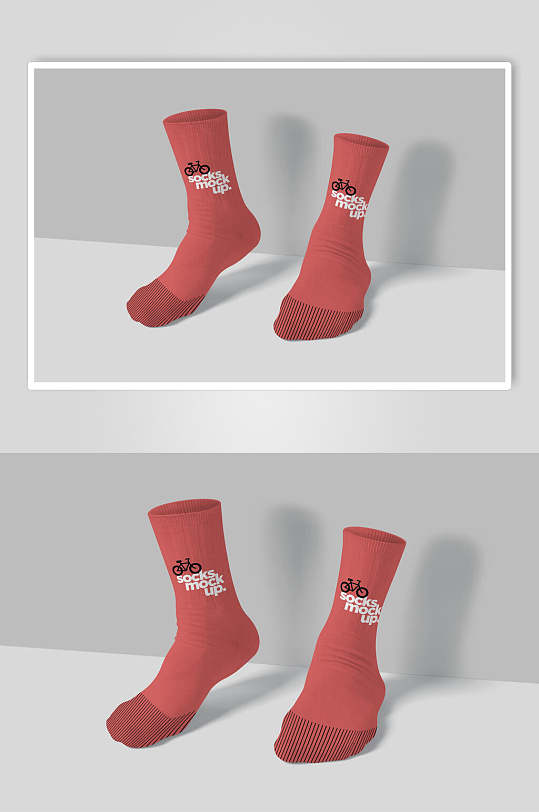 红色运动袜子展示样机