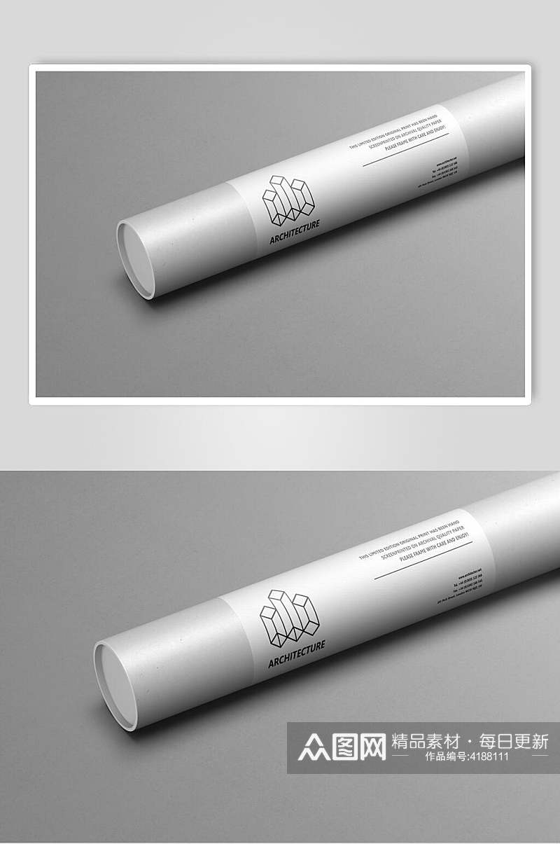 灰色立体留白企业VI设计展示样机素材