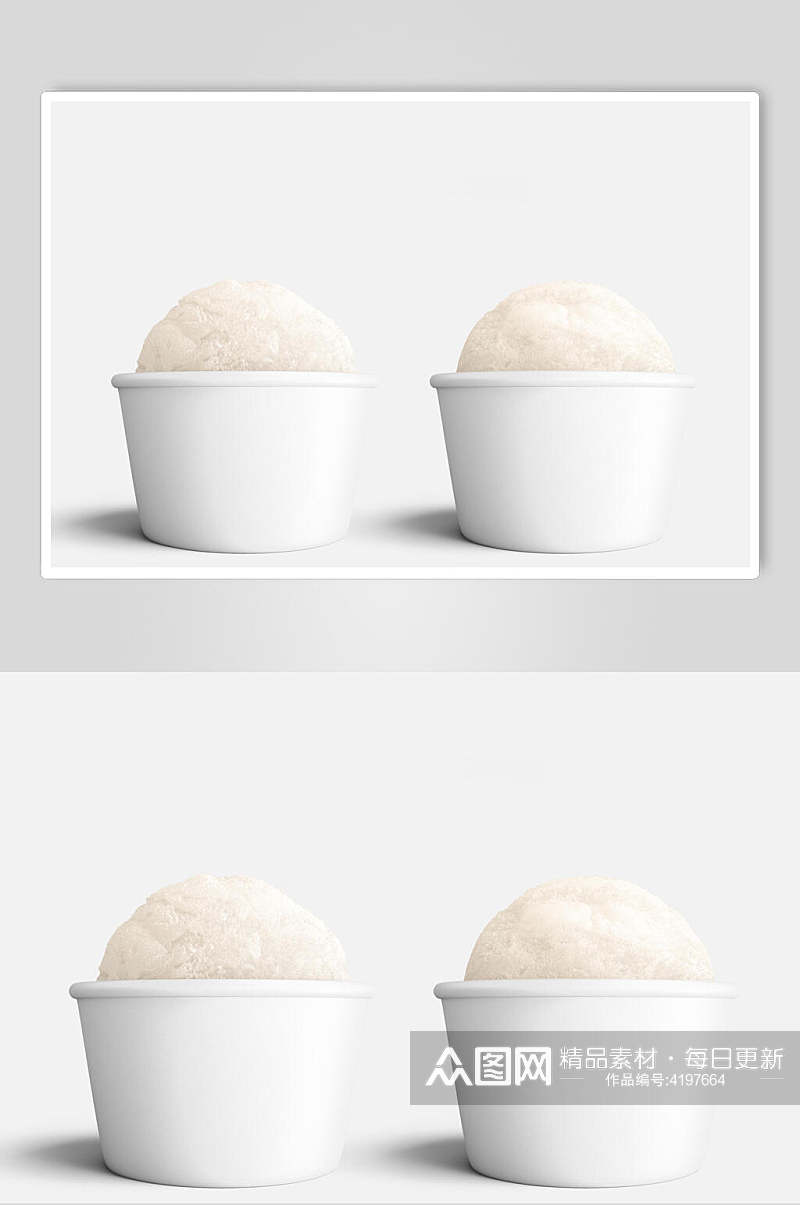 白色立体留白清新食品包装设计样机素材