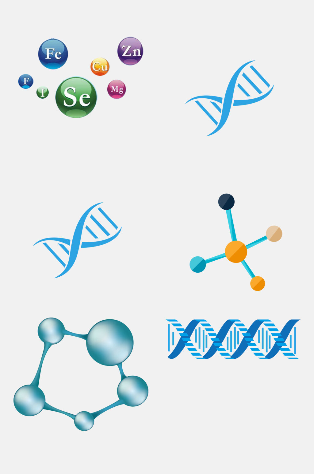 蓝色化学分子结构图案免抠素材素材