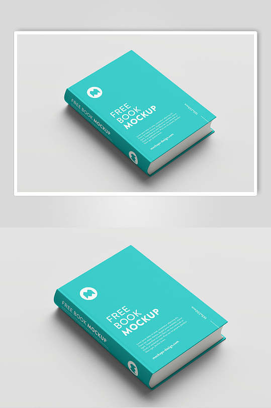 英文绿色创意大气竖版厚书模型样机-众图网