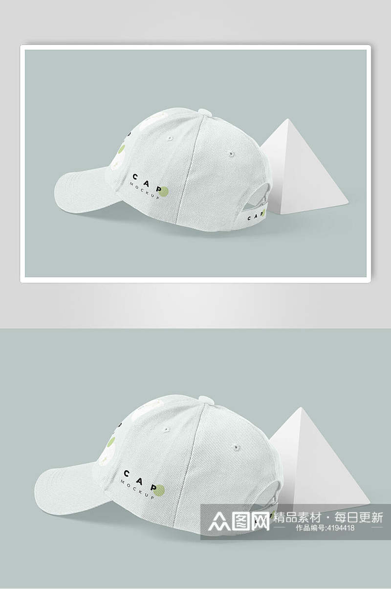 白色简约棒球帽鸭舌帽样机素材