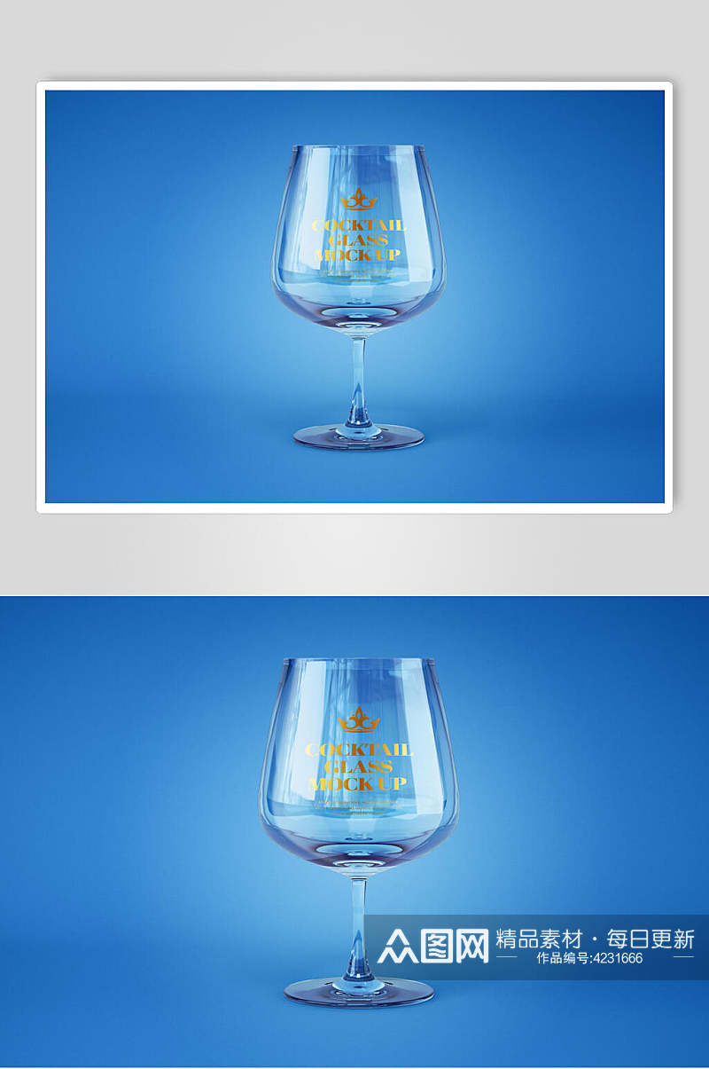 高脚杯玻璃杯图案设计展示样机素材