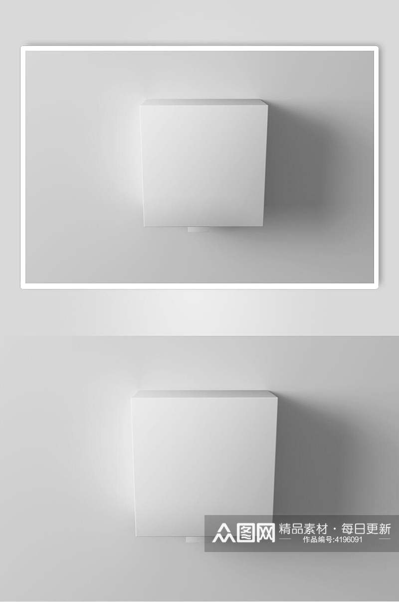 方形灰色创意大气纸盒抽拉盒样机素材