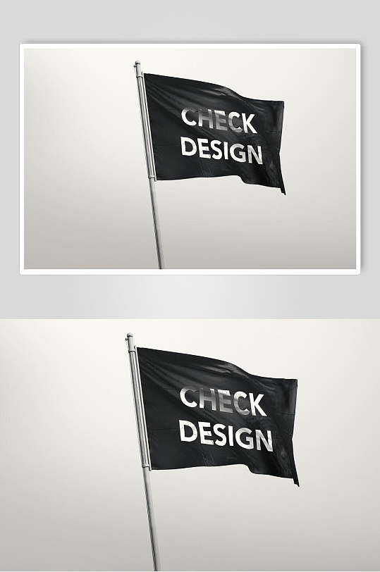 经典个性飘旗旗帜展示样机-众图网