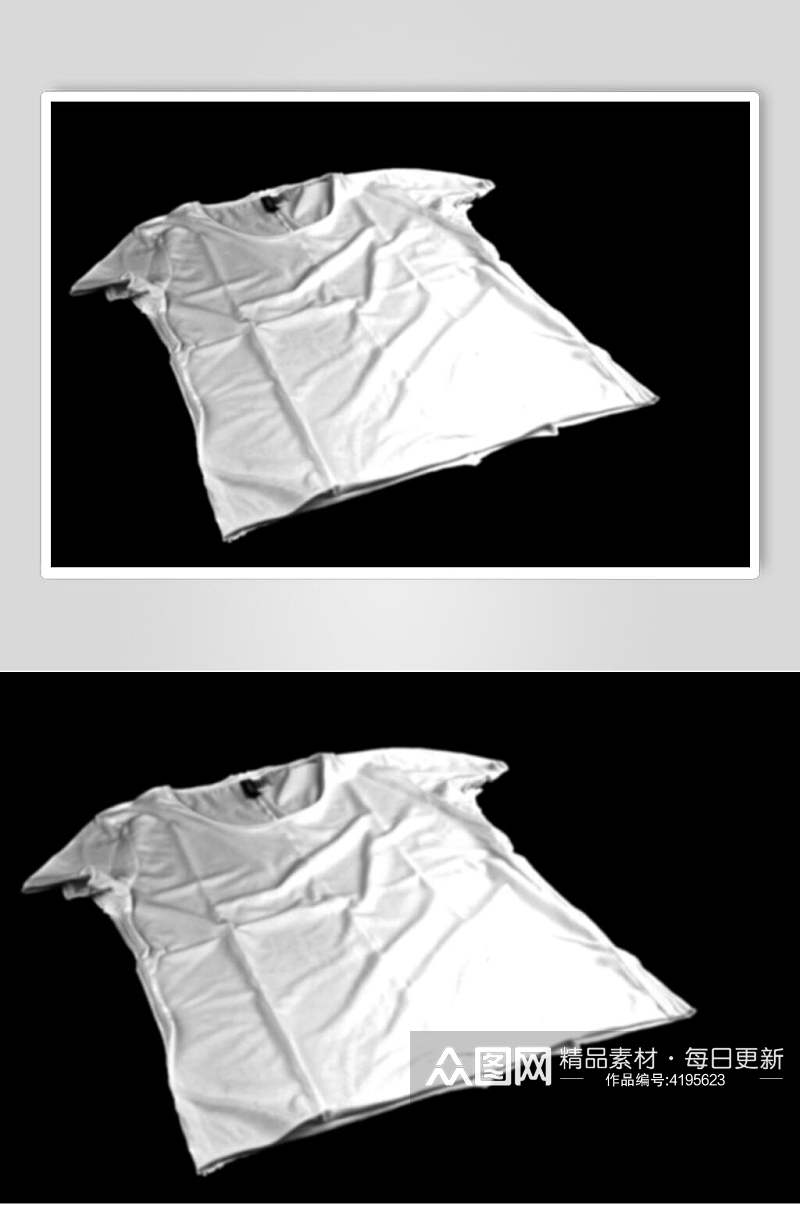 黑白褶皱简约创意大气服装贴图样机素材