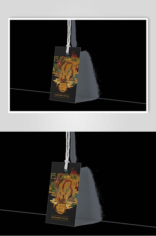 国潮风精美服饰吊牌文创产品样机