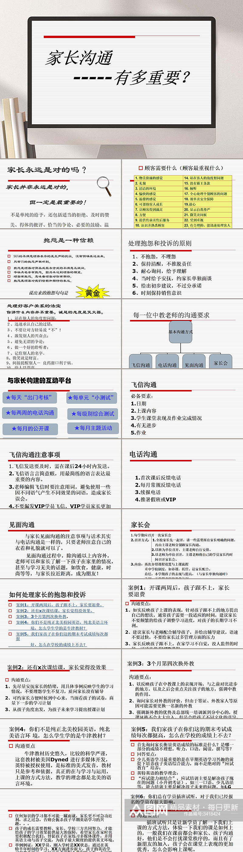 教师与家长沟通主题班会PPT素材