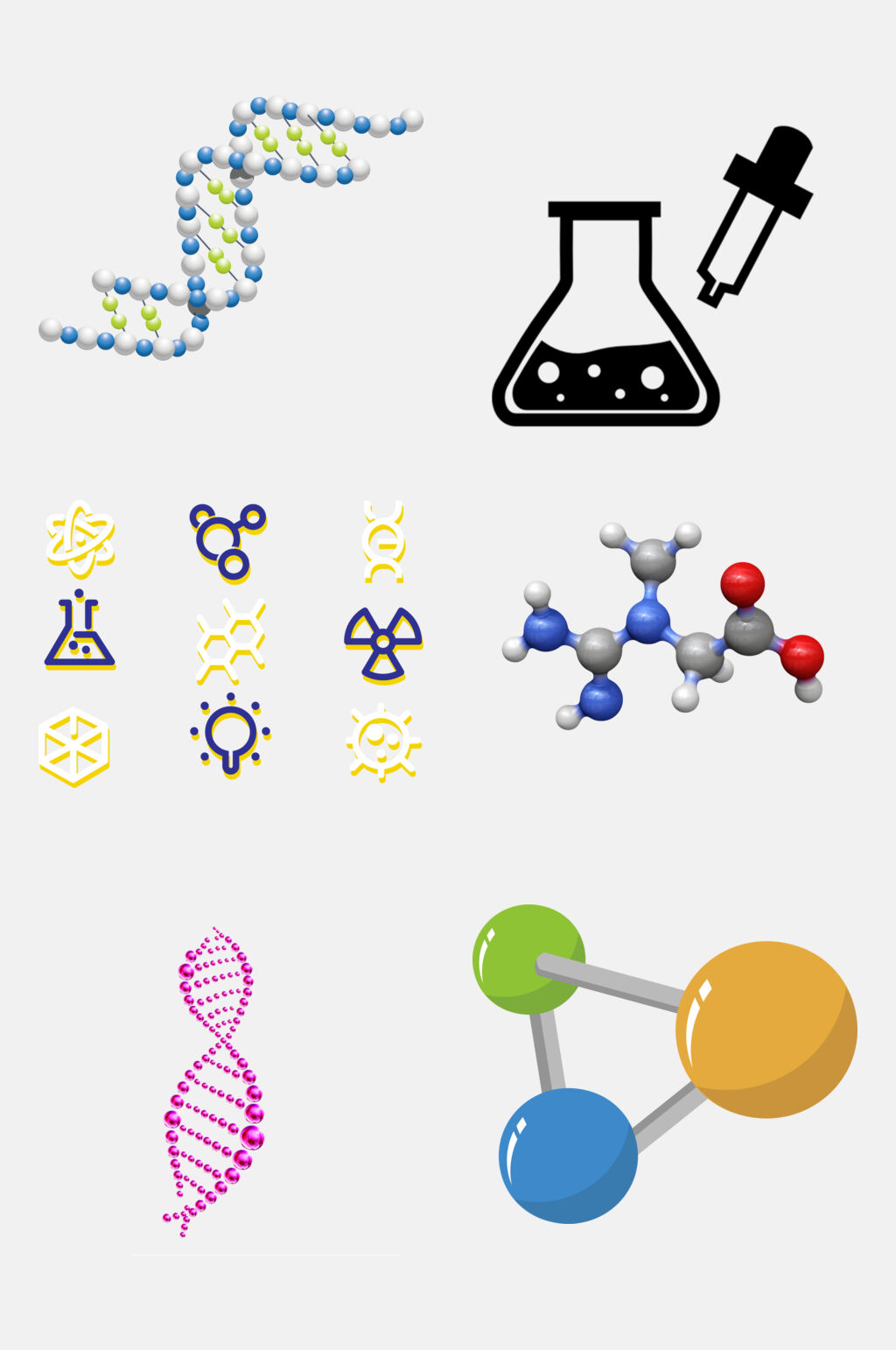 立体圆球分子免抠素材素材