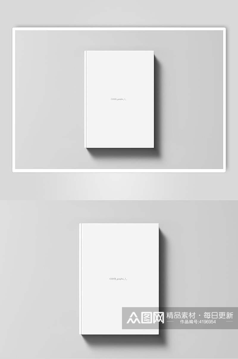 方形灰白创意笔记本册子展示样机素材