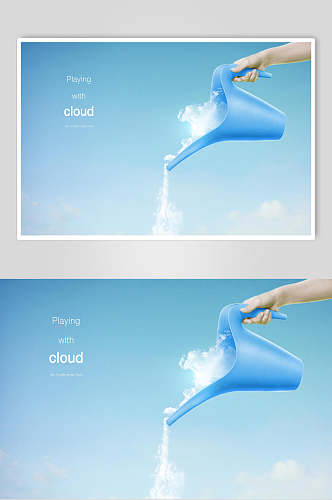 蓝色云朵创意海报