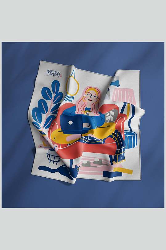 手帕文创VI设计样机-众图网