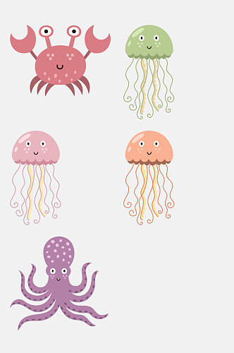 水母海底动物免抠素材