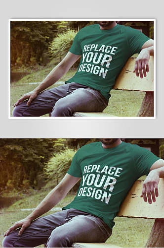 绿色创意服装贴图样机