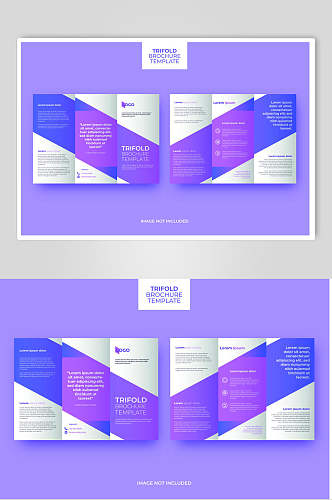 蓝紫色三折页设计矢量素材