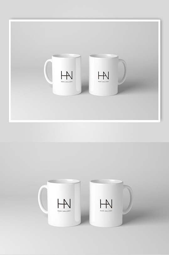 极简白色马克杯企业LOGOVI样机-众图网