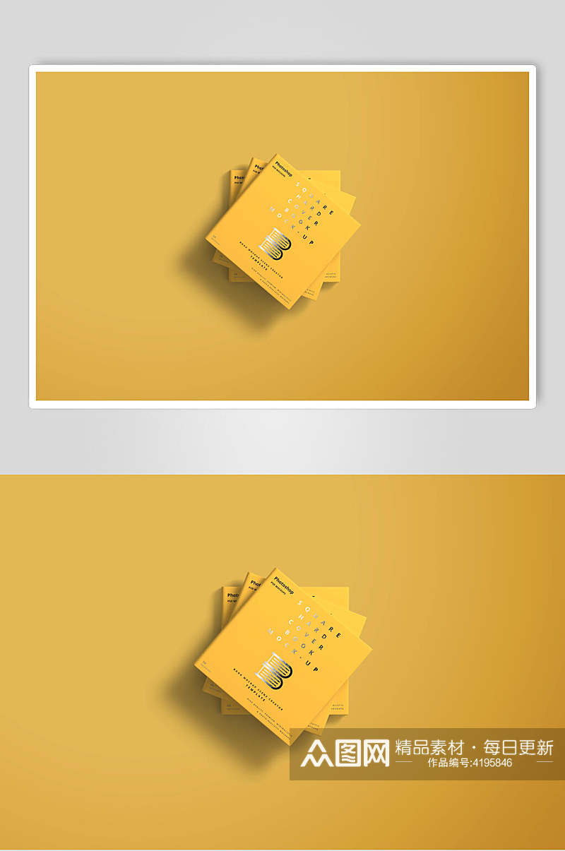 黄色简约创意大气画册书籍展示样机素材