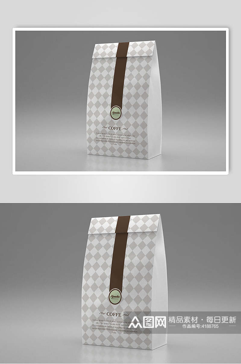 色块袋子灰色品牌包装设计展示样机素材