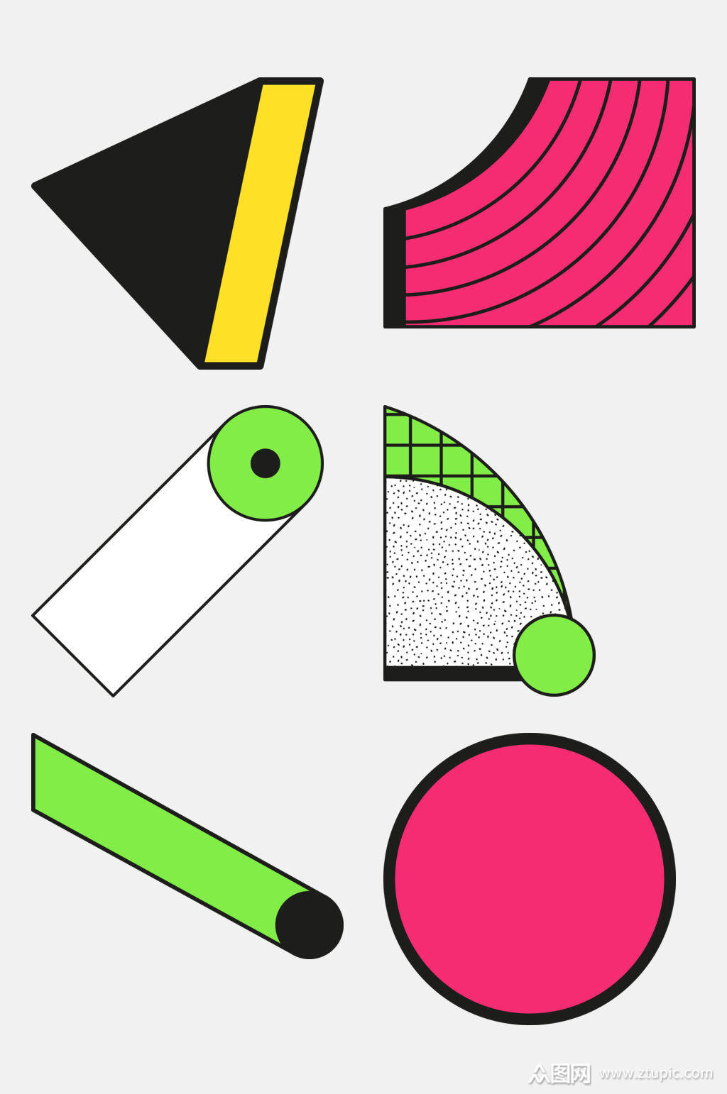 彩色创意孟菲斯几何图形免抠素材素材