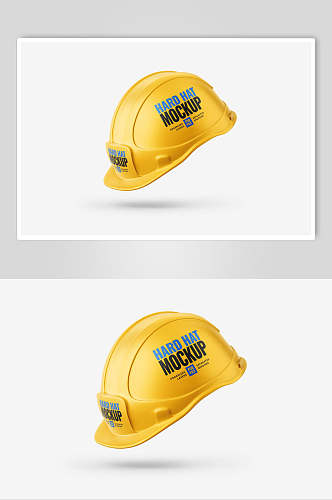 黄白悬空简约清新头盔安全帽样机
