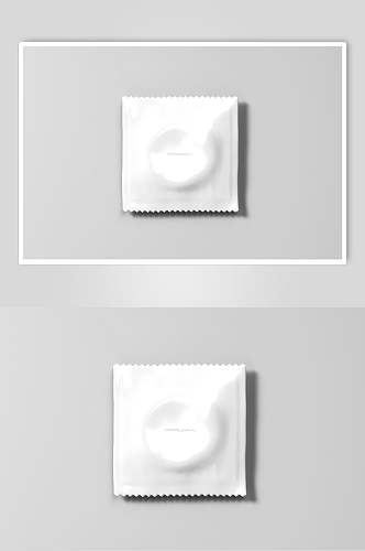 袋子灰白创意大气避孕套包装样机
