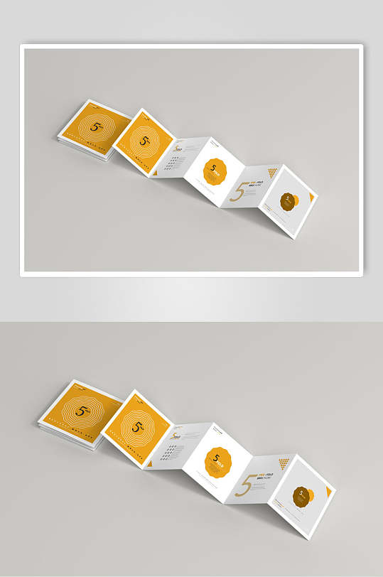 精美五折页小册子样机