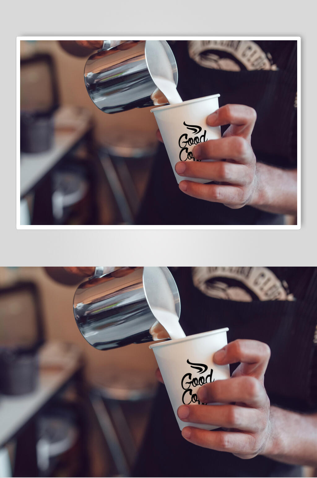 杯子简约手掌咖啡品牌包装展示样机素材