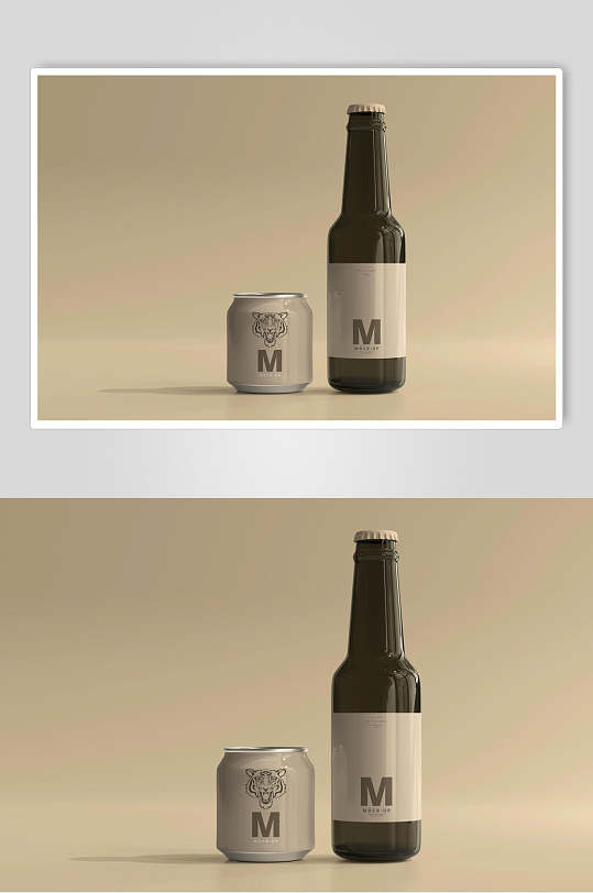 时尚简约易拉罐啤酒包装样机