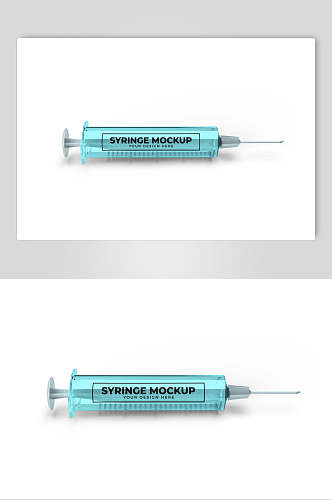 蓝色注射器样机