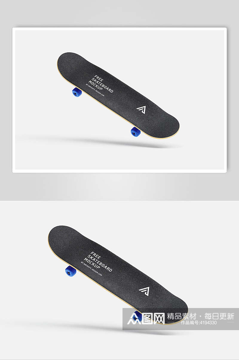 黑色滑板模型样机素材