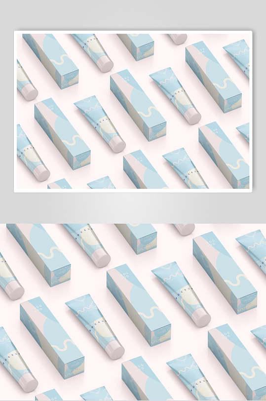 盒子配套清新护肤包装展示样机