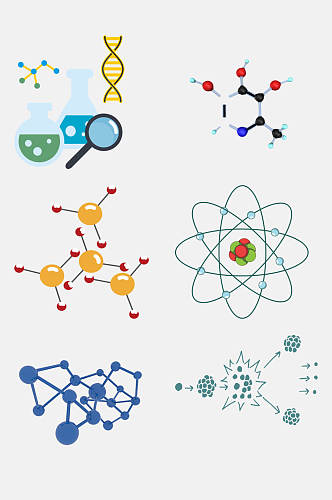 高端立体化学分子结构图案免抠素材