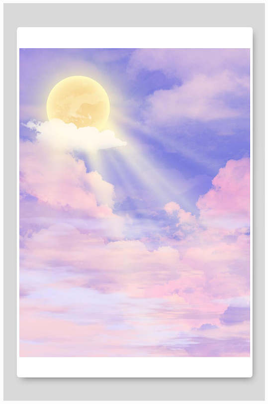 太阳光照射黄梦幻唯美云彩星空背景-众图网