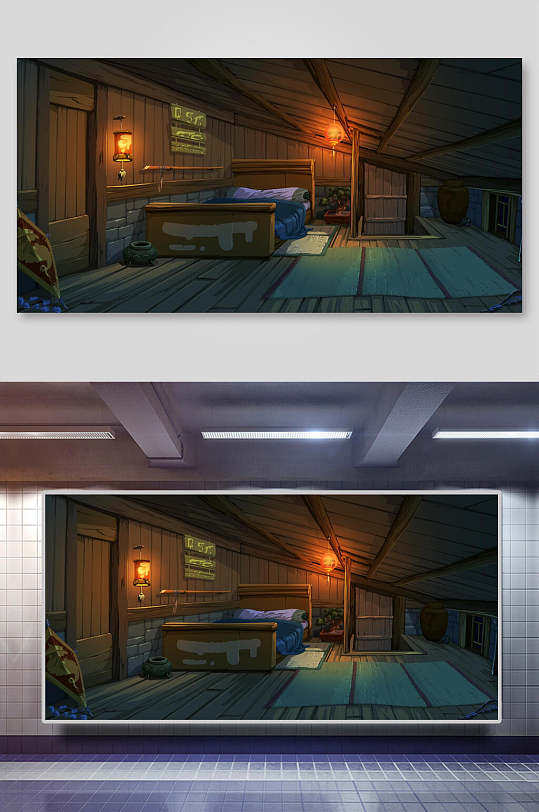 房间游戏场景背景