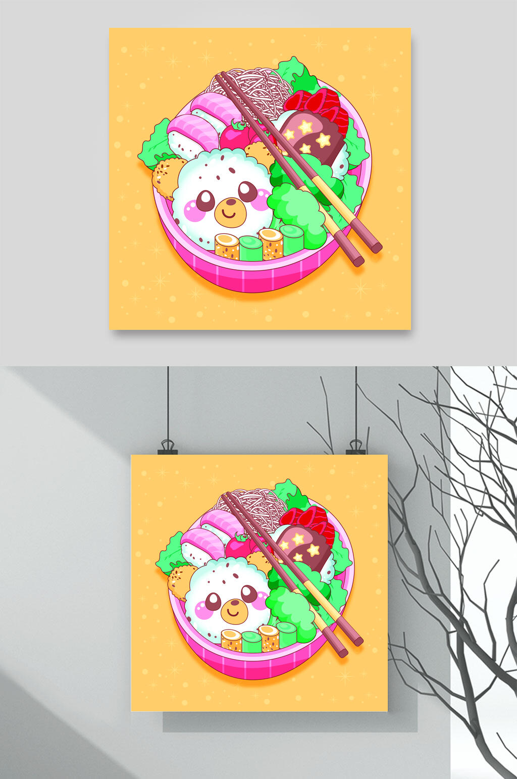 创意寿司食品手绘美食矢量设计素材素材