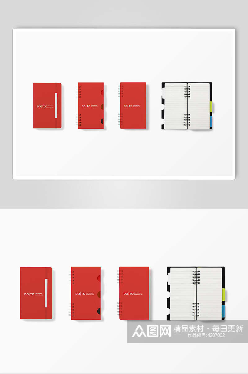 红色纸张创意高端简约企业VI样机素材