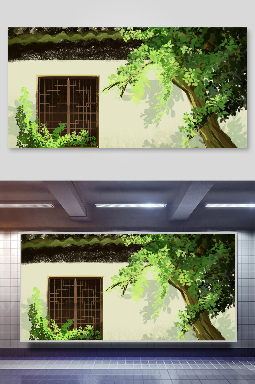 传统古风庭院背景素材
