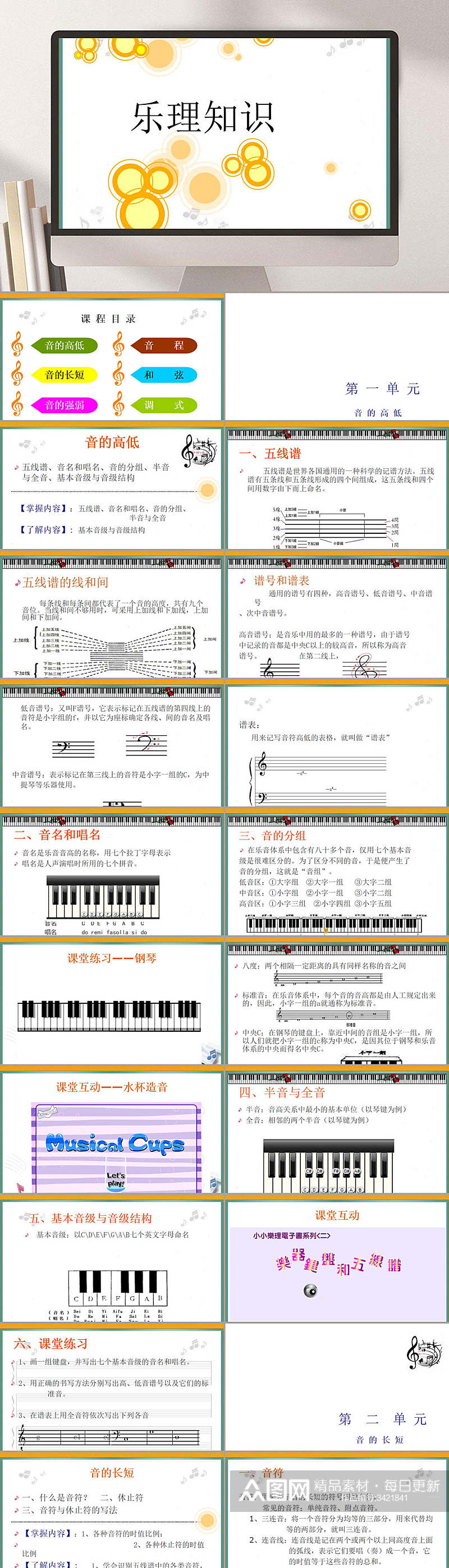 乐理知识课件学校PPT素材